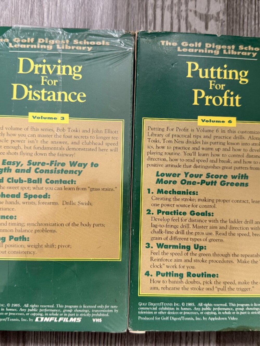 Vintage Golf VHS Lot | Golf Digest Schools Learning Library | Driving & Putting - Picture 3 of 4